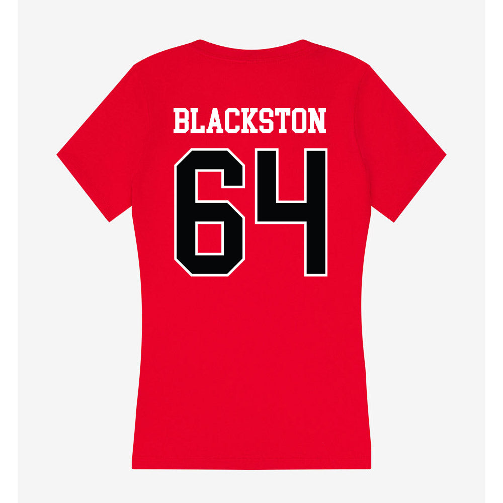 Rutgers - NCAA Football : Joshua Blackston - Women's V-Neck T-Shirt-1