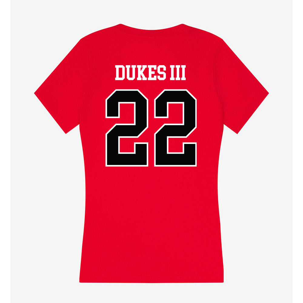 Rutgers - NCAA Football : Michael Dukes III - Women's V-Neck T-Shirt-1