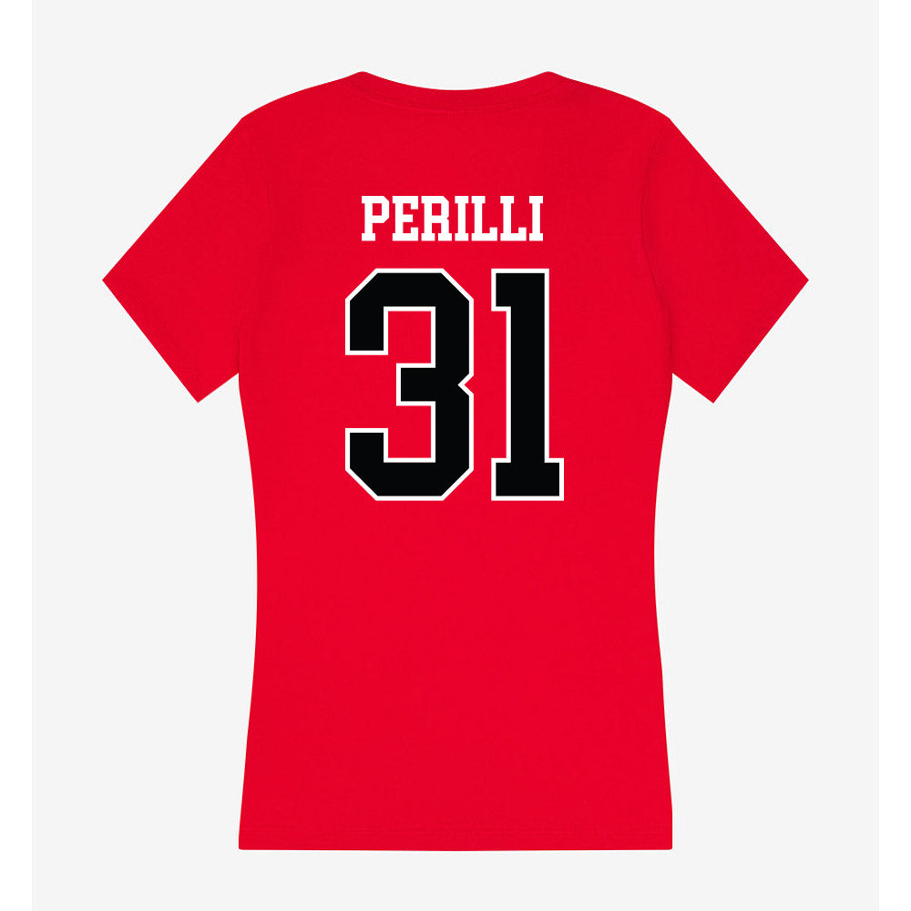 Rutgers - NCAA Baseball : Quinten Perilli - Women's V-Neck T-Shirt-1