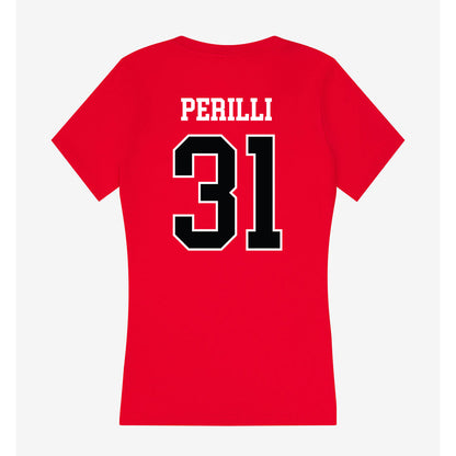 Rutgers - NCAA Baseball : Quinten Perilli - Women's V-Neck T-Shirt-1