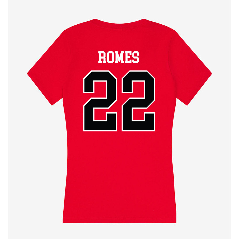 Rutgers - NCAA Women's Volleyball : Malia Romes - Women's V-Neck T-Shirt-1