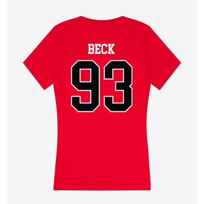 Rutgers - NCAA Football : Reece Beck - Women's V-Neck T-Shirt-1