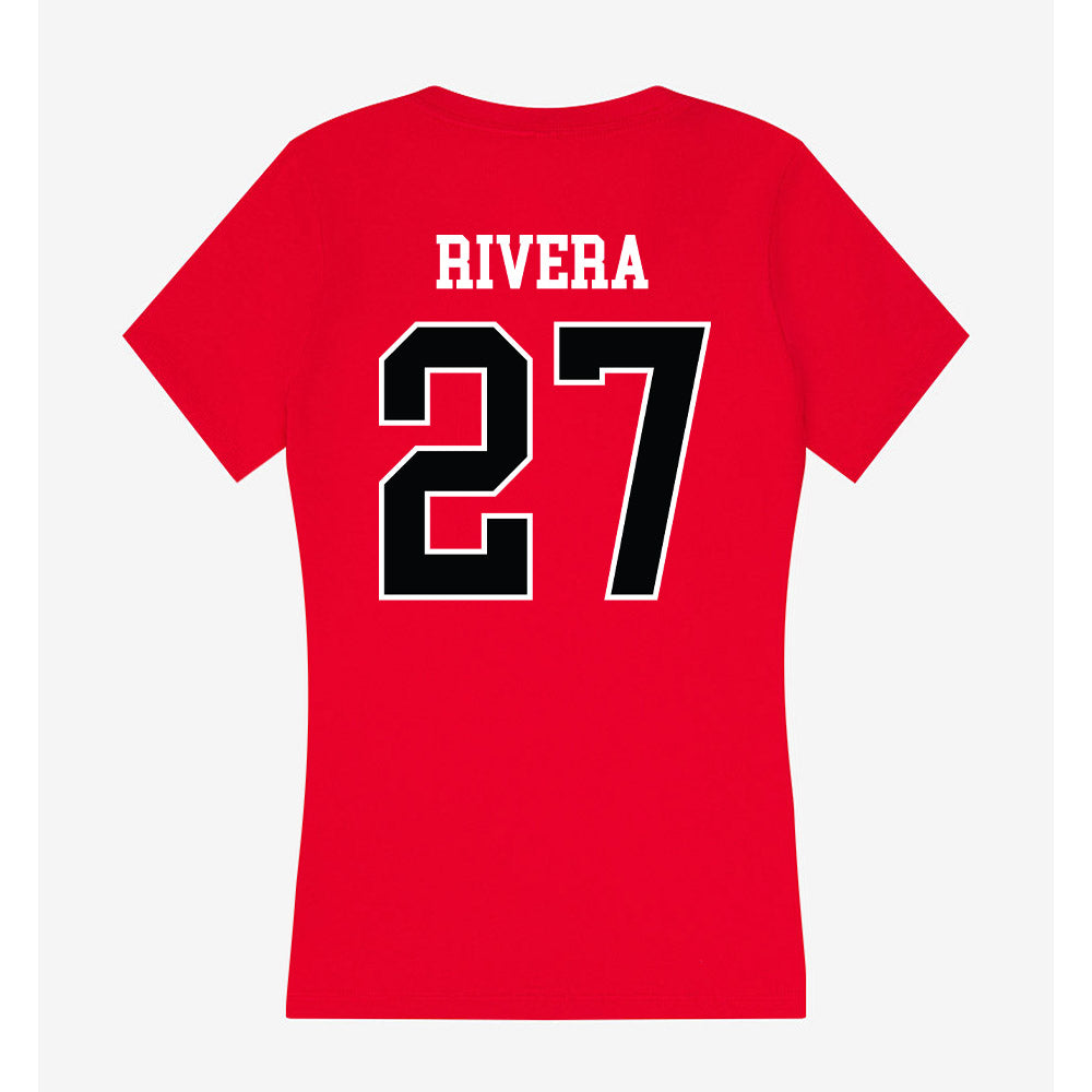 Rutgers - NCAA Baseball : Gabe Rivera - Women's V-Neck T-Shirt-1