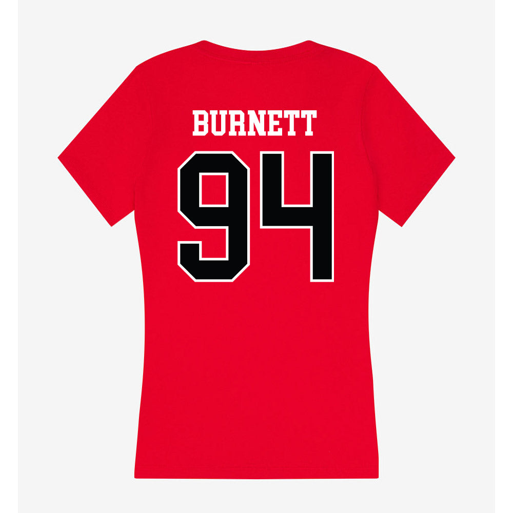 Rutgers - NCAA Football : Jdan Burnett - Women's V-Neck T-Shirt-1