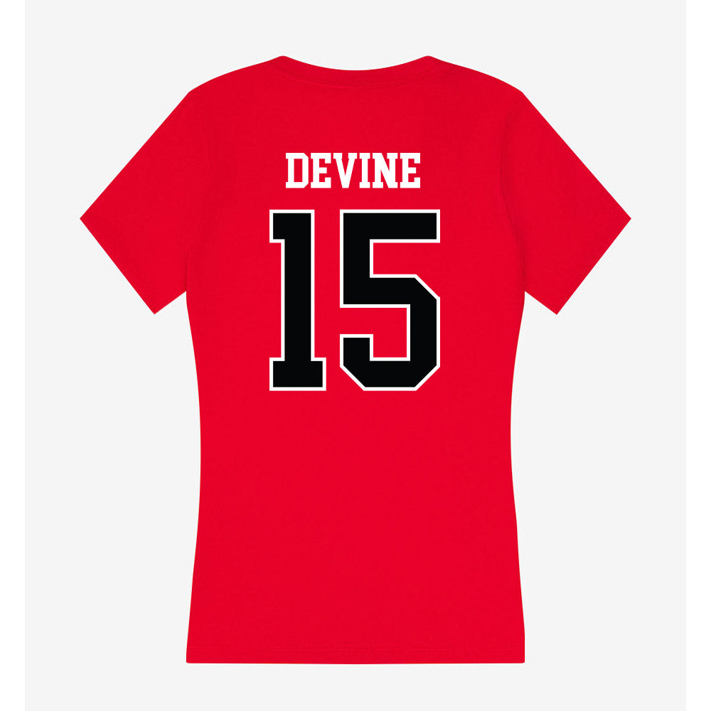 Rutgers - NCAA Women's Lacrosse : Erin Devine - Women's V-Neck T-Shirt-1