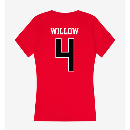Rutgers - NCAA Women's Volleyball : Karis Willow - Women's V-Neck T-Shirt-1