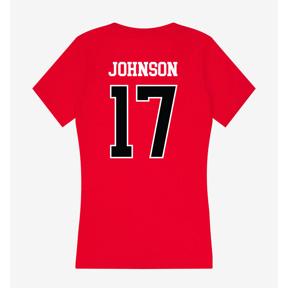 Rutgers - NCAA Football : MJ Johnson - Women's V-Neck T-Shirt-1