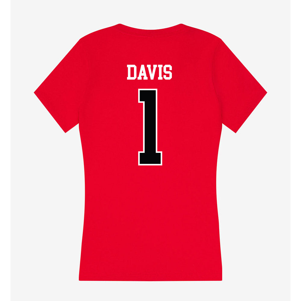 Rutgers - NCAA Men's Basketball : JaMichael Davis - Women's V-Neck T-Shirt-1