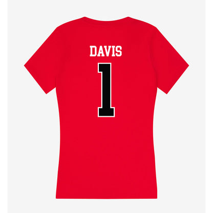 Rutgers - NCAA Men's Basketball : JaMichael Davis - Women's V-Neck T-Shirt-1