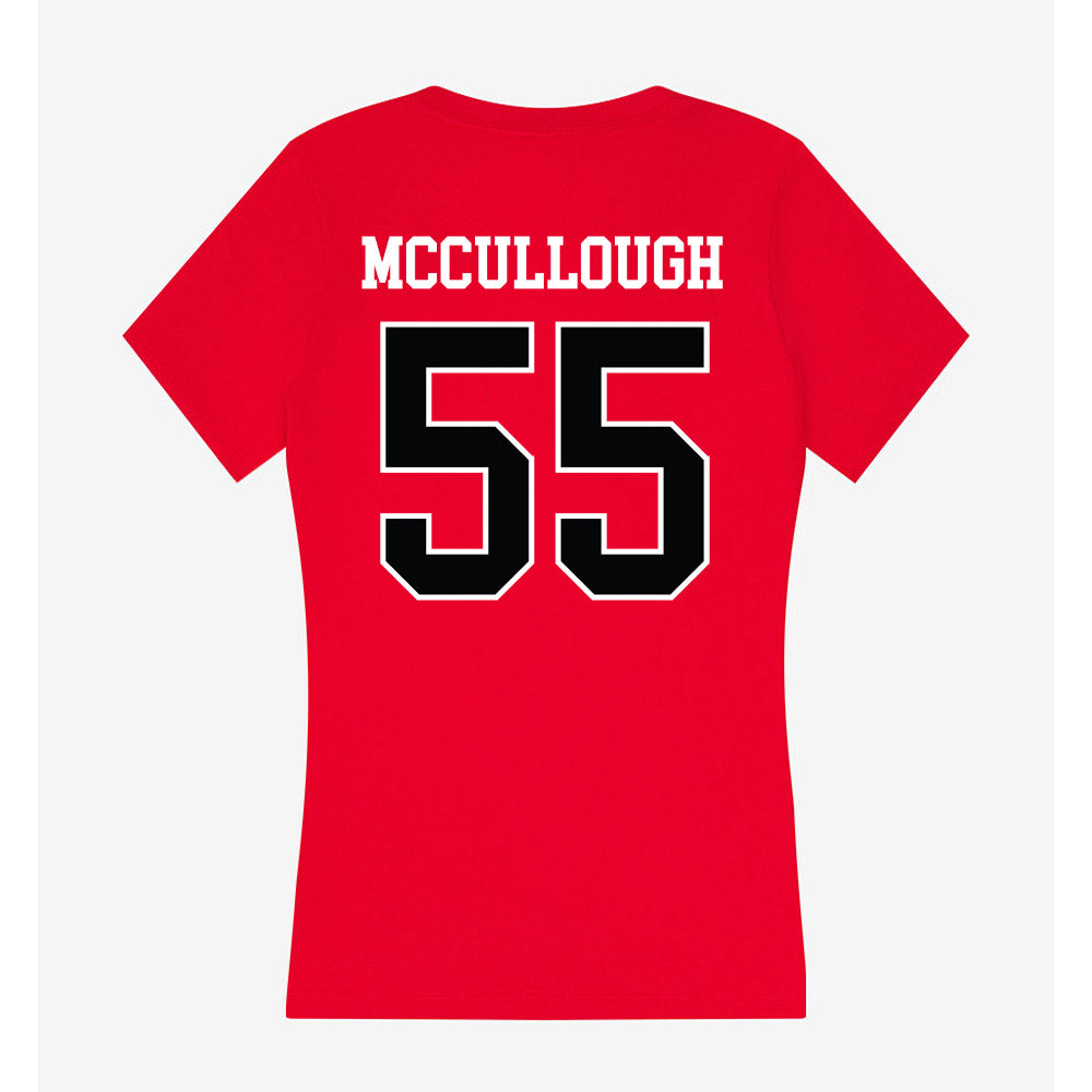 Rutgers - NCAA Men's Lacrosse : Charlie McCullough - Women's V-Neck T-Shirt-1