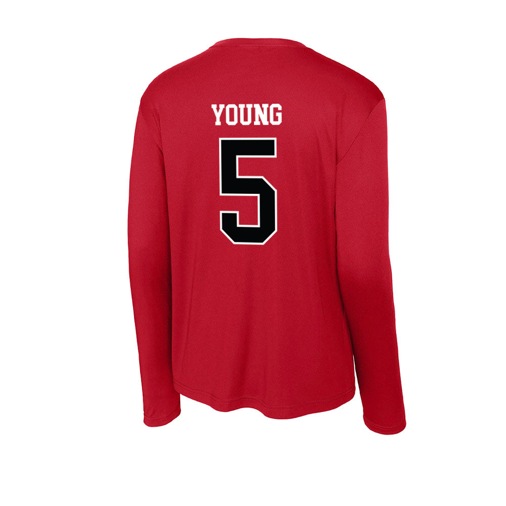 Rutgers - NCAA Women's Basketball : Deja Young - Activewear Long Sleeve T-Shirt-1