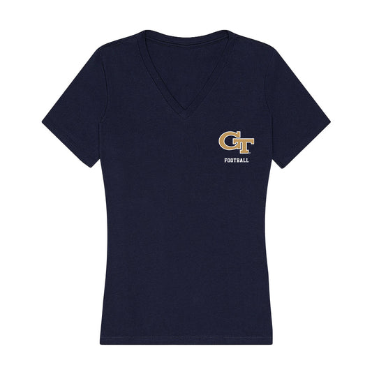 Georgia Tech - NCAA Football : Eli Rickell - Women's V-Neck T-Shirt-0