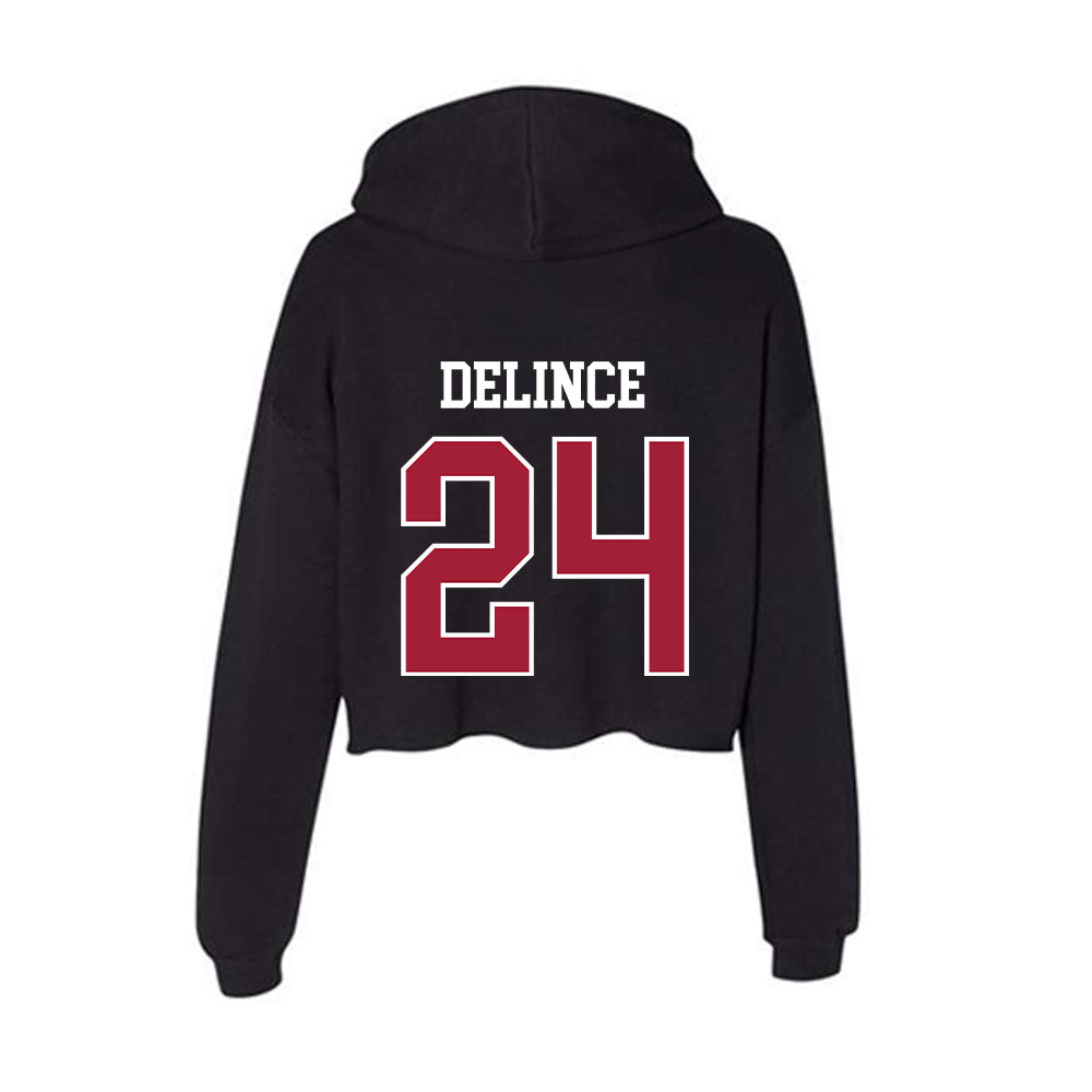 Oklahoma - NCAA Women's Volleyball : Halle Delince - Women's Crop Fleece Hooded Sweatshirt-1