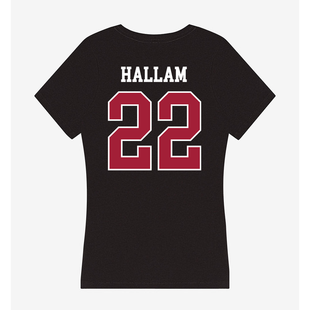 Oklahoma - NCAA Women's Soccer : Brenna Hallam - Women's V-Neck T-Shirt-1