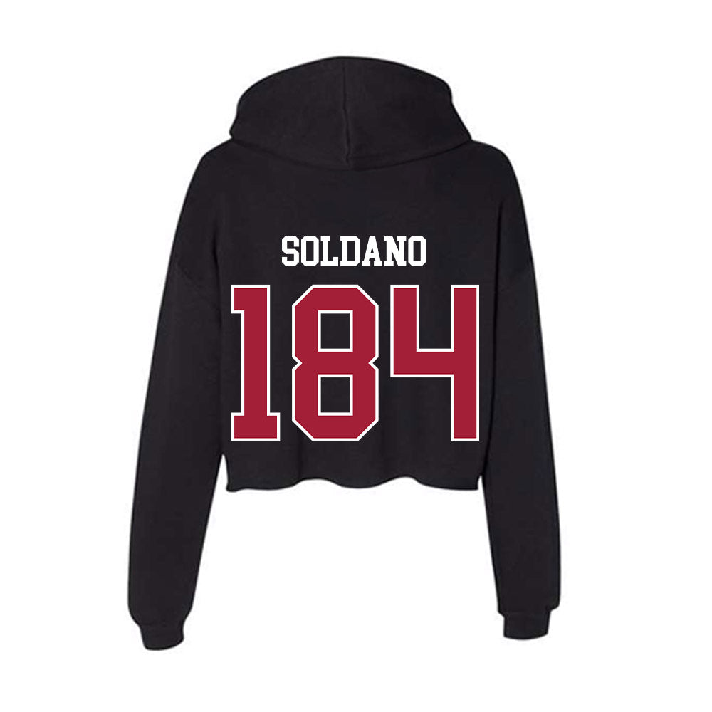 Oklahoma - NCAA Wrestling : Brian Soldano - Women's Crop Fleece Hoodie-1