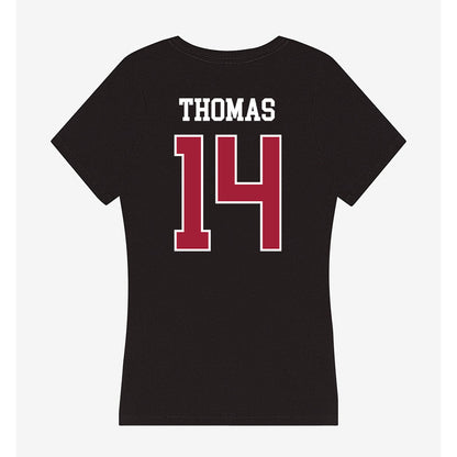 Oklahoma - NCAA Football : Elijah Thomas - Women's V-Neck T-Shirt-1