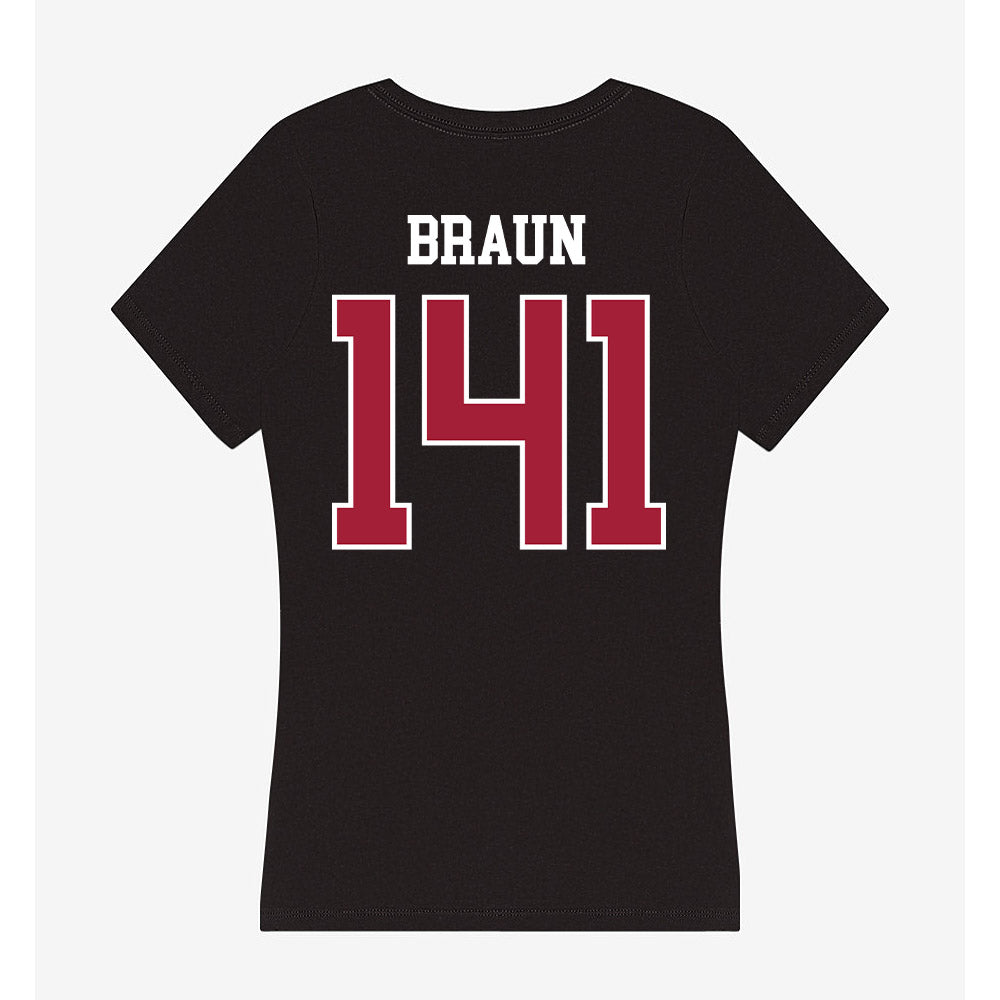 Oklahoma - NCAA Wrestling : Alex Braun - Women's V-Neck T-Shirt-1