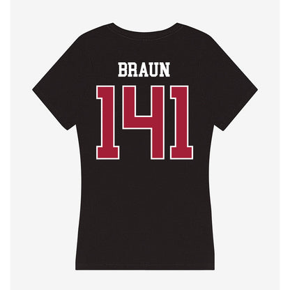 Oklahoma - NCAA Wrestling : Alex Braun - Women's V-Neck T-Shirt-1