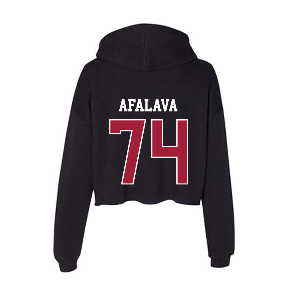 Oklahoma - NCAA Football : Darius Afalava - Women's Crop Fleece Hoodie-1