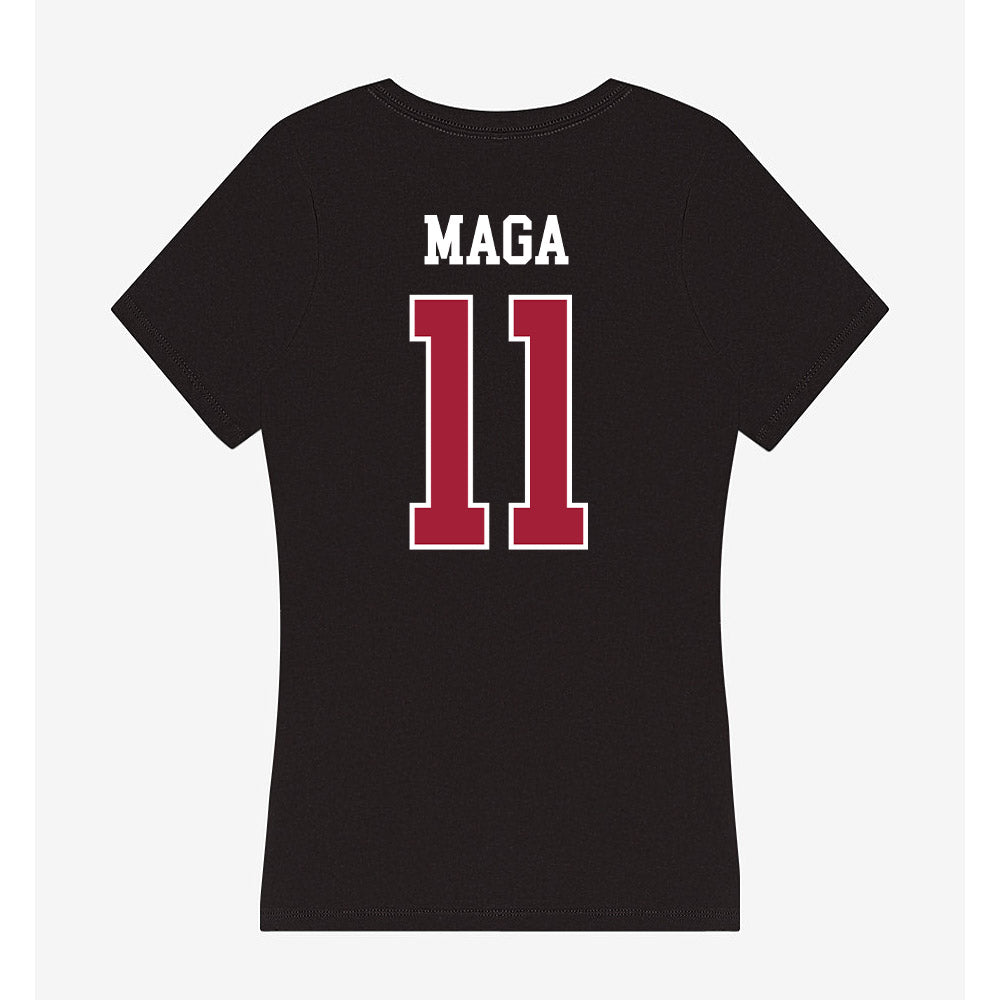 Oklahoma - NCAA Women's Volleyball : Avaya Maga - Women's V-Neck T-Shirt-1