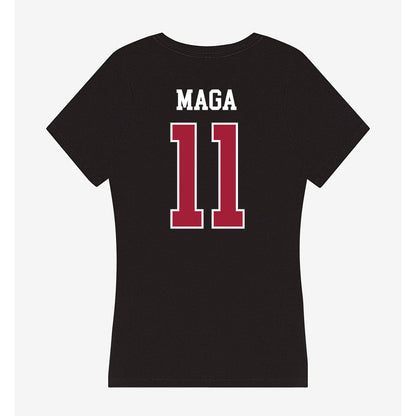 Oklahoma - NCAA Women's Volleyball : Avaya Maga - Women's V-Neck T-Shirt-1