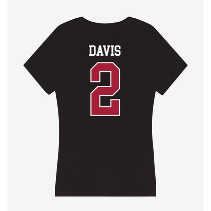 Oklahoma - NCAA Baseball : Myles Davis - Women's V-Neck T-Shirt-1