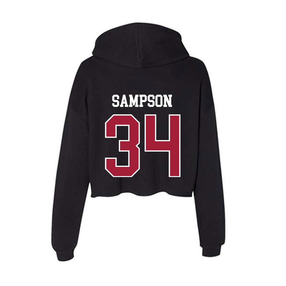 Oklahoma - NCAA Baseball : Beau Sampson - Women's Crop Fleece Hoodie-1