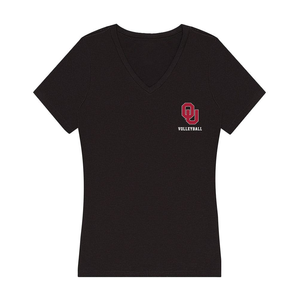 Oklahoma - NCAA Women's Volleyball : Halle Delince - Women's V-Neck T-Shirt-0