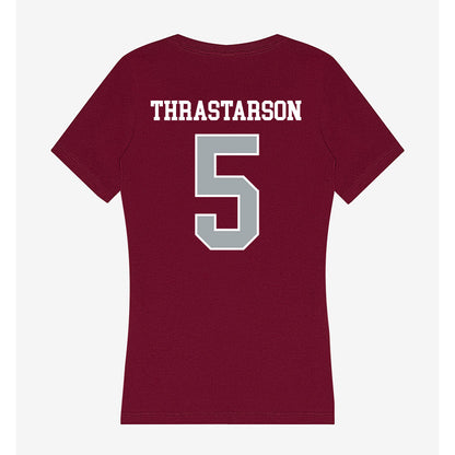 WSU - NCAA Men's Basketball : Tomas Thrastarson - Women's V-Neck T-Shirt-1
