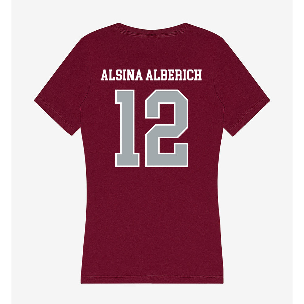 WSU - NCAA Women's Basketball : Marta Alsina Alberich - Women's V-Neck T-Shirt-1