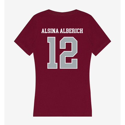 WSU - NCAA Women's Basketball : Marta Alsina Alberich - Women's V-Neck T-Shirt-1