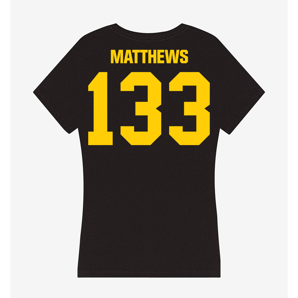Iowa - NCAA Wrestling : Charles Matthews - Women's V-Neck T-Shirt-1