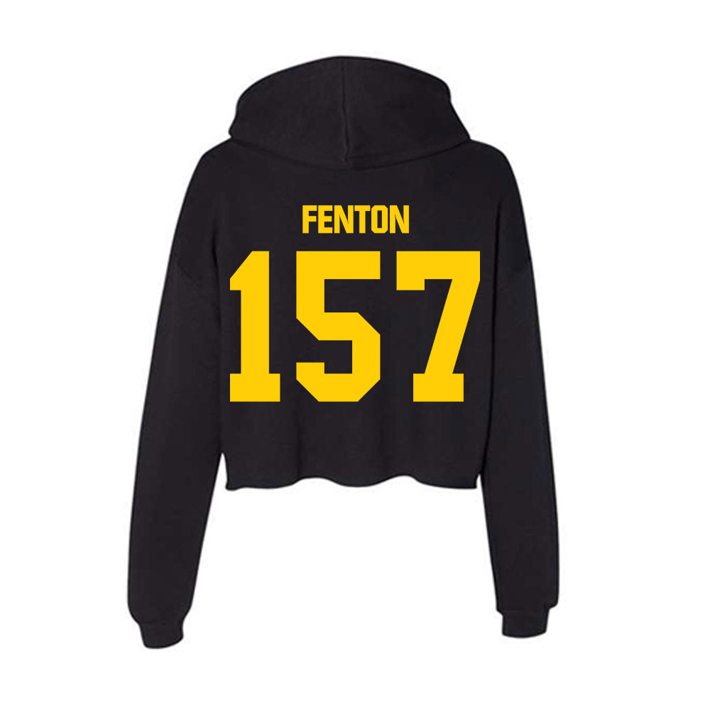 Iowa - NCAA Men's Wrestling : Isaiah Fenton - Women's Crop Fleece Hoodie-1