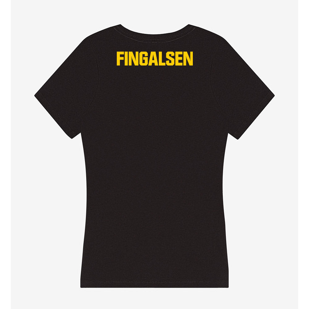 Iowa - NCAA Men's Track & Field : James Fingalsen - Women's V-Neck T-Shirt-1