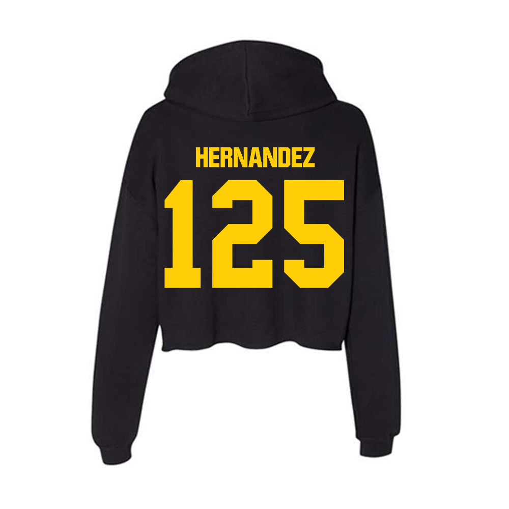 Iowa - NCAA Wrestling : Keyan Hernandez - Women's Crop Fleece Hoodie-1