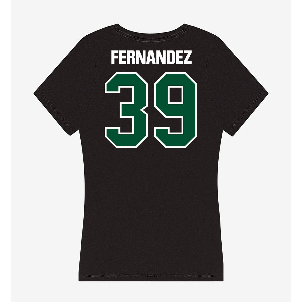 Miami - NCAA Baseball : Michael Fernandez - Women's V-Neck T-Shirt-1