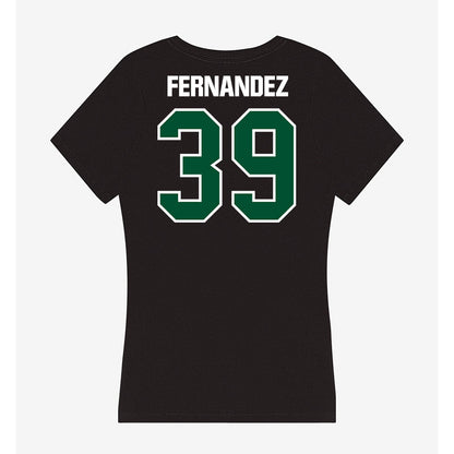 Miami - NCAA Baseball : Michael Fernandez - Women's V-Neck T-Shirt-1