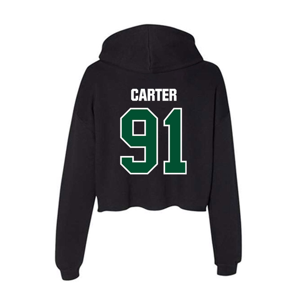 Miami - NCAA Football : Jarquez Carter - Women's Crop Fleece Hooded Sweatshirt-1