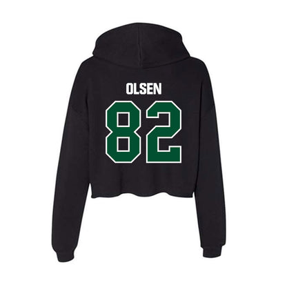 Miami - NCAA Football : Jack Olsen - Women's Crop Fleece Hooded Sweatshirt-1