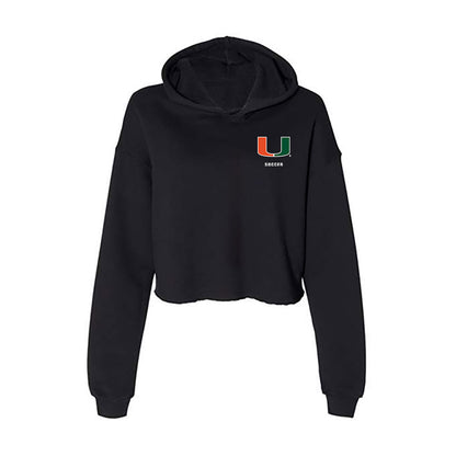 Miami - NCAA Women's Soccer : Dakota Harrell - Women's Crop Fleece Hooded Sweatshirt-0