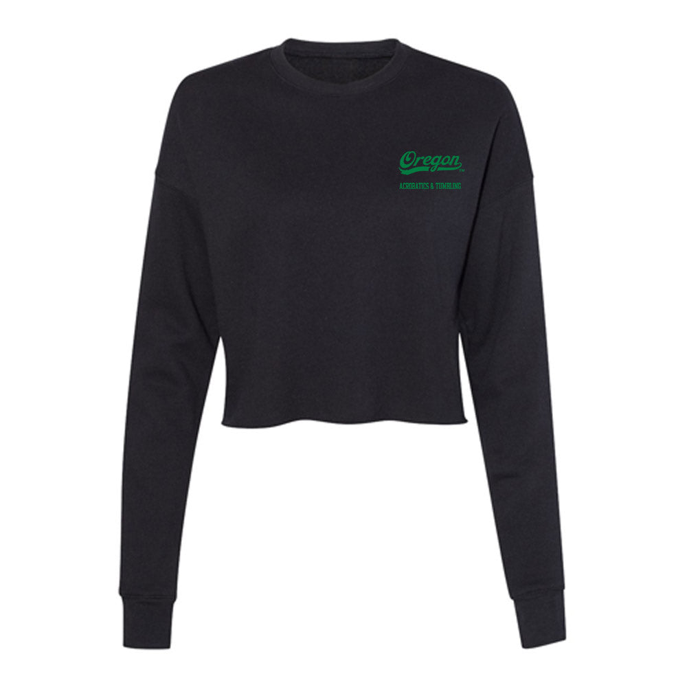 Oregon - NCAA Acrobatics & Tumbling : Emily Hubbard - Women's Cropped Crew Fleece-0