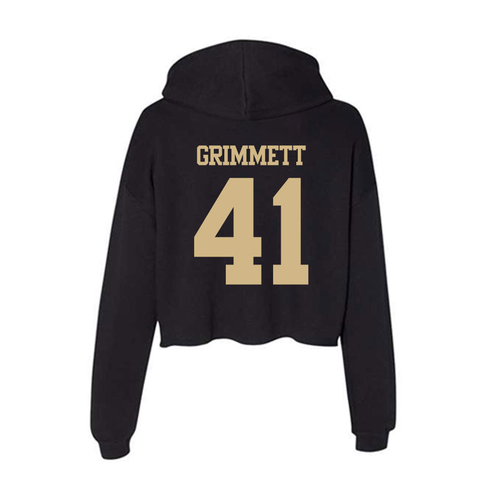 Purdue - NCAA Football : Jon Grimmett - Women's Crop Fleece Hoodie-1