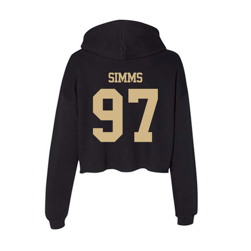 Purdue - NCAA Football : Wisdom Simms - Women's Crop Fleece Hoodie-1