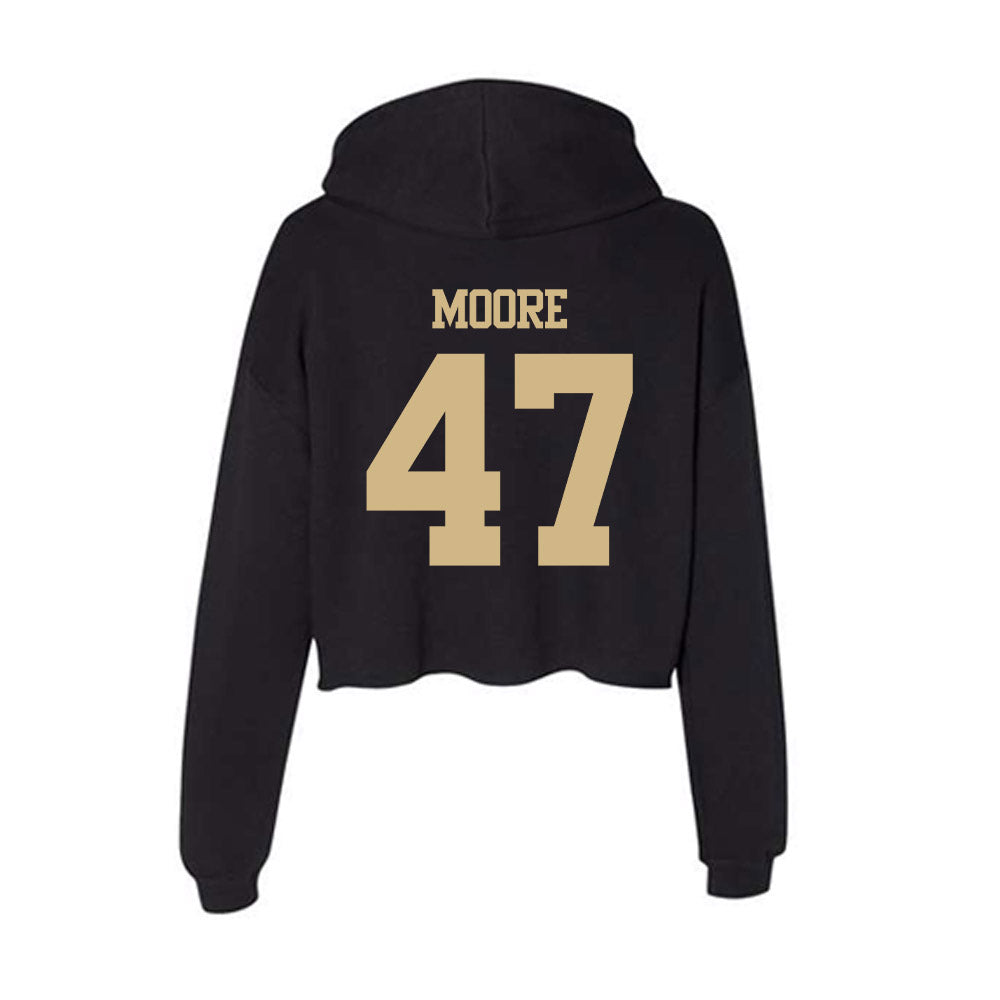 Purdue - NCAA Football : Tre Moore - Women's Crop Fleece Hoodie-1