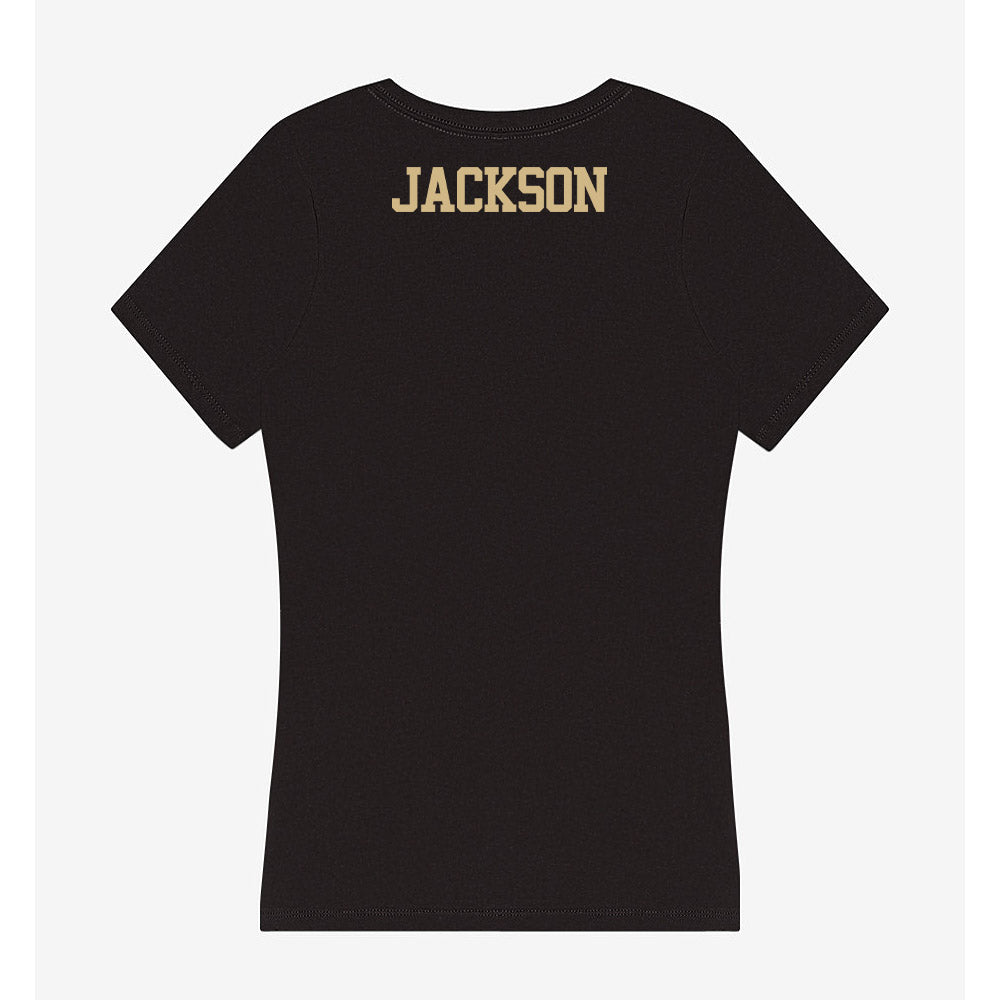 Purdue - NCAA Men's Track & Field : Zion Jackson - Women's V-Neck T-Shirt-1