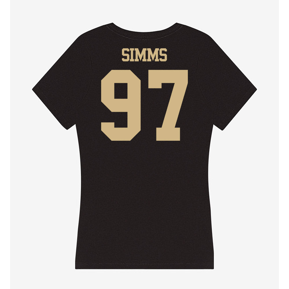 Purdue - NCAA Football : Wisdom Simms - Women's V-Neck T-Shirt-1