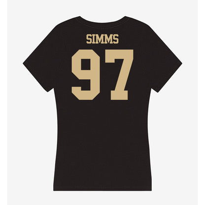 Purdue - NCAA Football : Wisdom Simms - Women's V-Neck T-Shirt-1