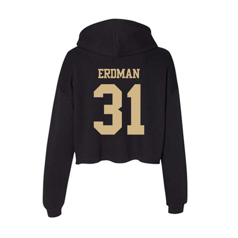 Purdue - NCAA Baseball : Zach Erdman - Women's Crop Fleece Hoodie-1