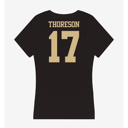 Purdue - NCAA Women's Soccer : Angelina Thoreson - Women's V-Neck T-Shirt-1
