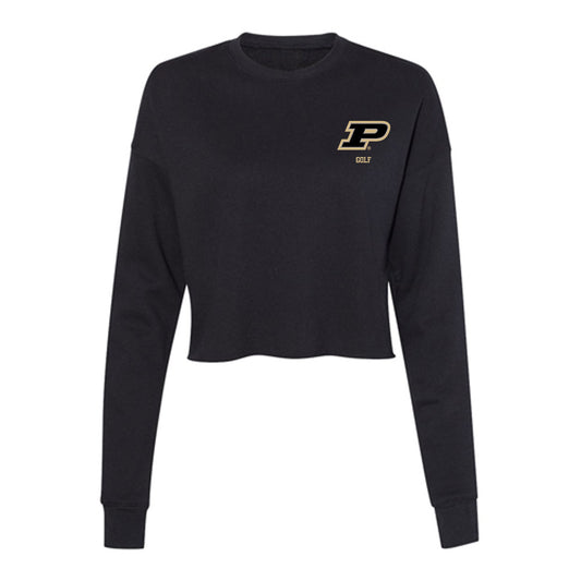 Purdue - NCAA Men's Golf : Will Harvey - Women's Cropped Crew Fleece-0